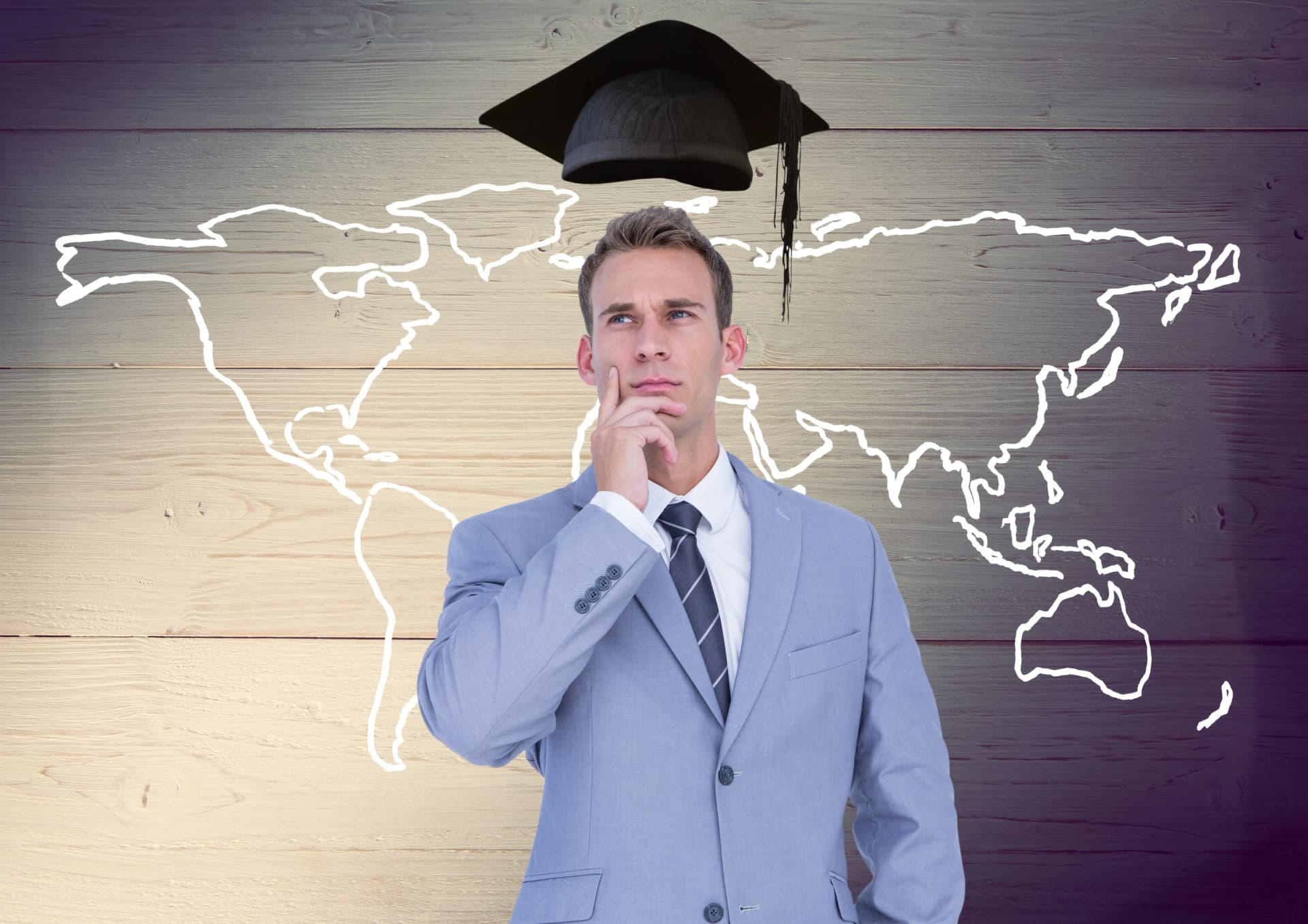 rofessional student thinking about global MBA opportunities.