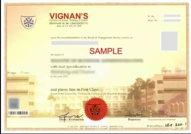 Vignan University Online Degree Certificate