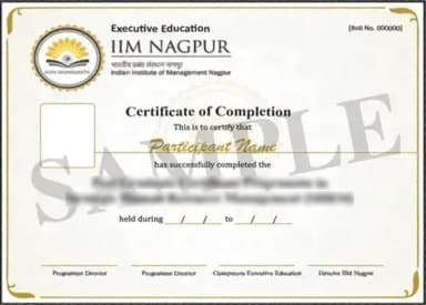 IIM Nagpur Degree Certificate
