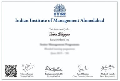 IIM Ahmedabad Degree Certificate