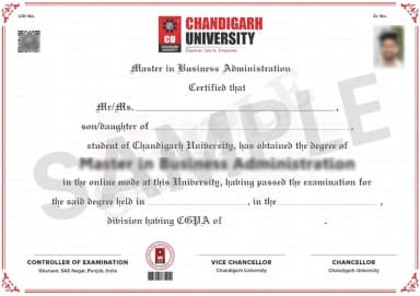 CU Mohali Degree Certificate