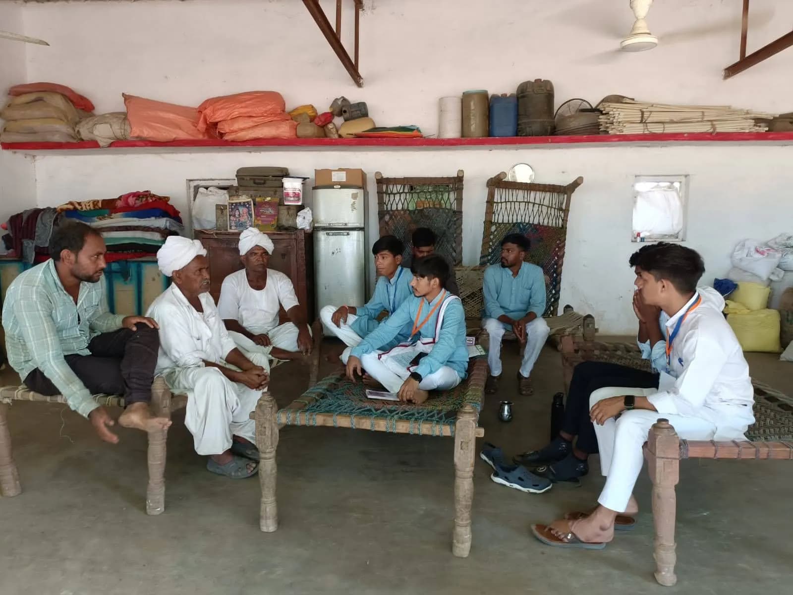 Gujarat Vidyapith Students Sitting Together