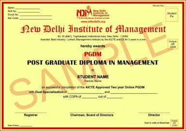 NDIM Online Degree Certificate