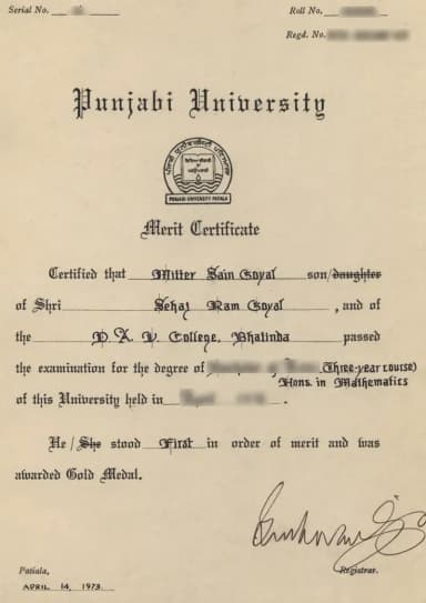 CGC Landran Degree Certificate