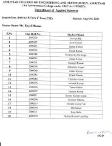 Amritsar Group of Colleges Degree Certificate