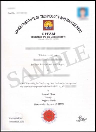 GITAM University Distance Degree Certificate