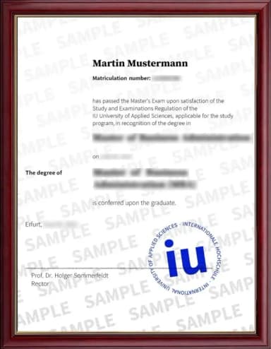 IU International University Online Degree Certificate
